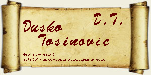 Duško Tošinović vizit kartica